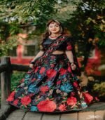 Designer Black Mono Net Sequence And Embroidery Work Lehenga Choli