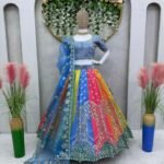 Multi Color Royal Mono Fenton Lehenga Set with Zari & 9mm Sequence Embroidery