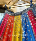 Multi Color Royal Mono Fenton Lehenga Set with Zari & 9mm Sequence Embroidery - Image 5