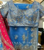 Multi Color Royal Mono Fenton Lehenga Set with Zari & 9mm Sequence Embroidery - Image 4