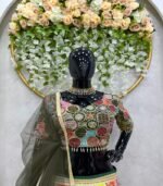 Multi Color Bridal Lehenga Choli With Heavy Thread Embroidery Work - Image 3