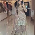 Presenting Raya Special Sharara Set with Pure Heavy Chinon Silk with Heavy Embroidery & Sequence Work.