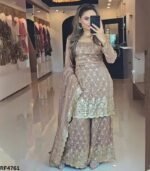 Presenting Raya Special Sharara Set with Pure Heavy Chinon Silk with Heavy Embroidery & Sequence Work.