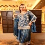 Fabulous Teal Green Pure Chinon Silk With Embroidery Coding Sequence Work Palazzo Suit