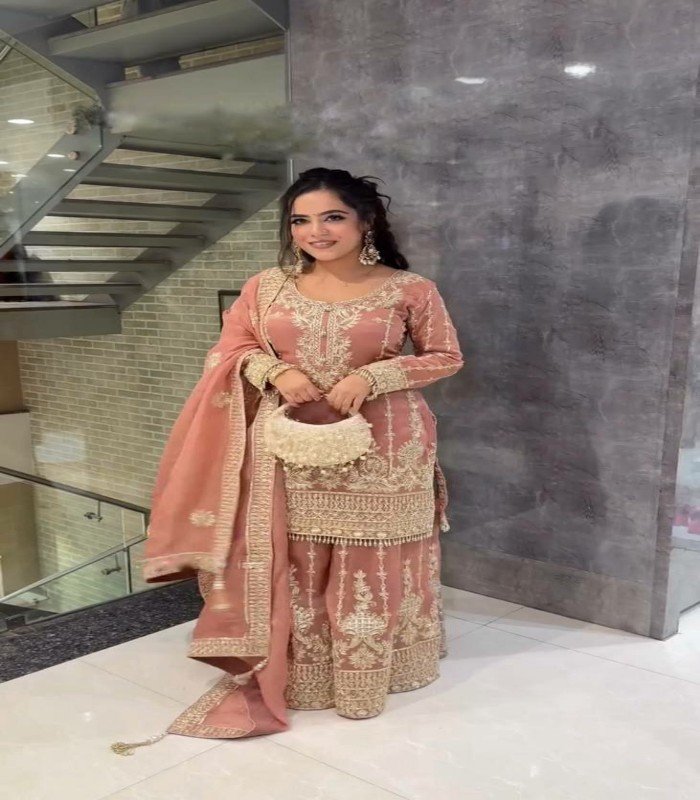 IMG_20250925_213259_414_copy_700x800 Peach Designer Top Sharara in Chinon With Sequence Embroidery With Dupatta - Image 1