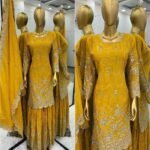 Premium Wedding Heavy Chinnon Silk Sharara Suits