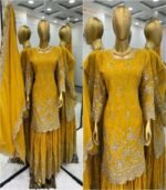 Premium Wedding Heavy Chinnon Silk Sharara Suits