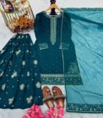 Designer Heavy Faux Georgette Top Palazzo & Dupatta Set with 3mm & 5mm Sequence Work - Image 3