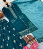 Designer Heavy Faux Georgette Top Palazzo & Dupatta Set with 3mm & 5mm Sequence Work - Image 4