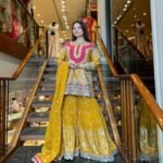 Shafnufab Women's Georgette Stitched Dhoti Suit In Yellow Colour