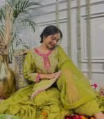 Presenting New  Heavy Embroidery Sequence Work Top-Gharara And Dupatta Set - Image 3