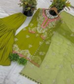 Presenting New  Heavy Embroidery Sequence Work Top-Gharara And Dupatta Set - Image 4