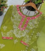 Presenting New  Heavy Embroidery Sequence Work Top-Gharara And Dupatta Set - Image 5