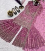 Embroidered Sharara Palazzo Suit for Women | Festive & Party Wear - Image 5