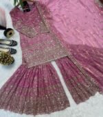 Embroidered Sharara Palazzo Suit for Women | Festive & Party Wear - Image 3