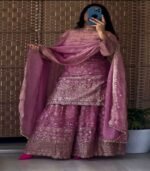 Embroidered Sharara Palazzo Suit for Women | Festive & Party Wear
