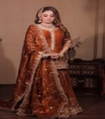 Ladies Designer Sharara Suit with Embroidery (Fendy Fabric) - Readymade Kurta, Sharara & Dupatta Set - Image 2